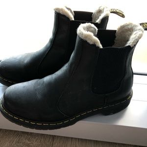 doc marten fur lined chelsea boots